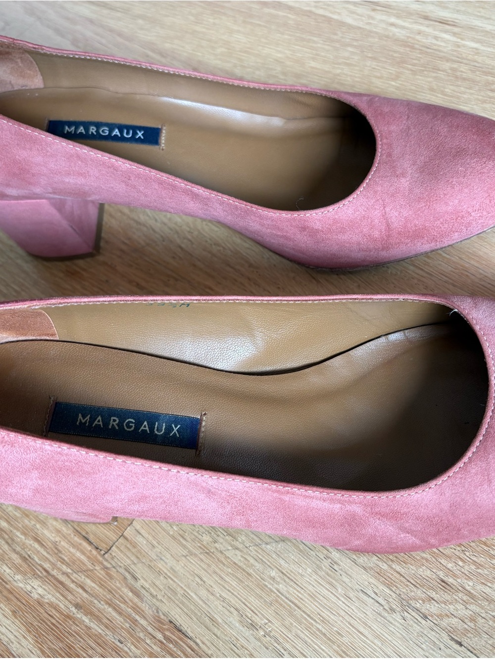 Margaux Suede Block Heel Pumps in Rose Pink - Picture 10 of 10